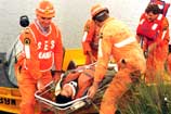 SES rescue a male from an accident